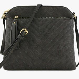 Chevron Quilted Medium Crossbody Bag